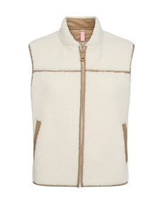 MOS MOSH TEDDY VEST, MMROWE TEDDY WAISTCOAT, ECRU